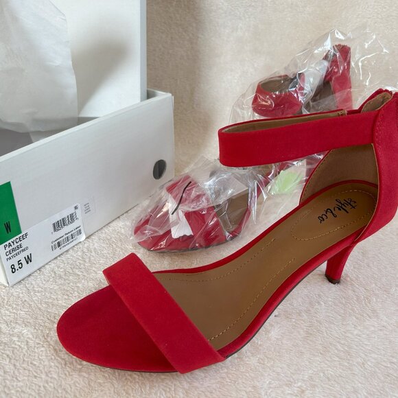 Paycee Red Microsuede Dress Sandals by Style & co - Picture 1 of 5